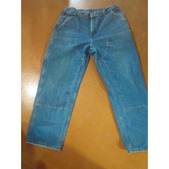 Carhartt Mens Blue Denim Carpenter Jeans Relaxed Fit 36x30 Heavy Duty - Picture 1 of 7